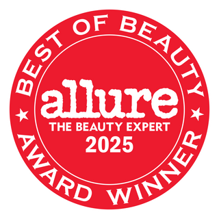 Allure Best of Beauty Award Winner 2025 logo on a red background