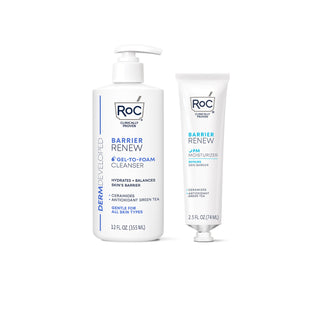 Barrier Renew Cleanser and Barrier Renew PM Moisturizer Product Packaging