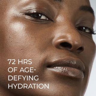 Hydration+ Serum is proven to have 72 hours of age-defy hydration. Pictured a person who has used the product.