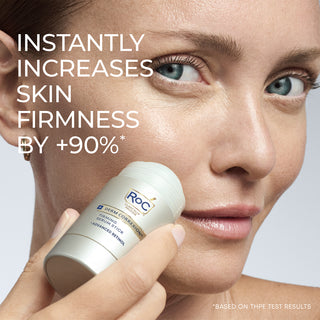 Firming Serum Stick being used on model- Instantly increases skin firmness by +90%*. *Based on THPE Test Results