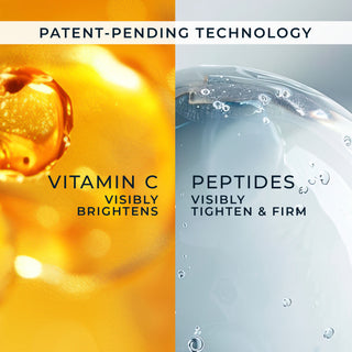 patent-pending technology
vitamin c visibly brightens
peptides visibly tighen & firm