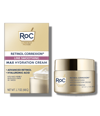 Product shot of RETINOL CORREXION® Line Smoothing Max Hydration Cream Box and Jar