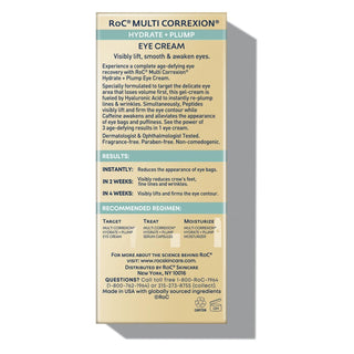 MULTI CORREXION® Hydrate + Plump Eye Cream packaging back