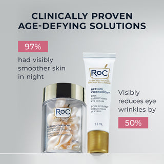 CLINCALLY PROVEN AGE-DEFYING SOLUTIONS: 97% HAD VISIBLY SMOOTHER SKIN IN NIGHT
VISIBLY REDUCES EYE WRINKLES BY 50%
