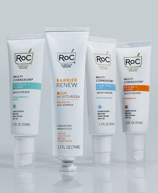 Hydrate + plump moisturizer, barrier renew am moisturizer, even tone + lift moisturizer, revive + glow moisturizer