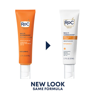 MULTI CORREXION® Revive + Glow Moisturizer SPF 30 packaging has a new look and the same formula. The main color is white instead of orange now.