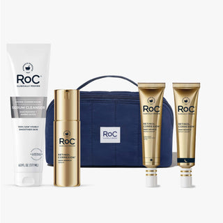deep wrinkle daily routine with cosmetic bag