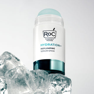Hydration Replumping Serum Stick with ice cubes
