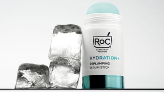 Hydration Replumping Serum Stick with ice cubes