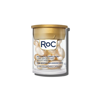 Image of the Retinol Correxion Line Smoothing Night Serum Capsules. For revitalized looking skin. 10 biodegradable capsules.