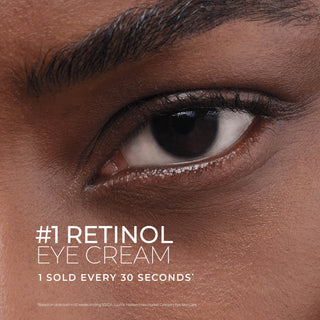 Close-up of an eye with text about retinol eye cream
#1 retinol eye cream 
1 sold every 30 seconds