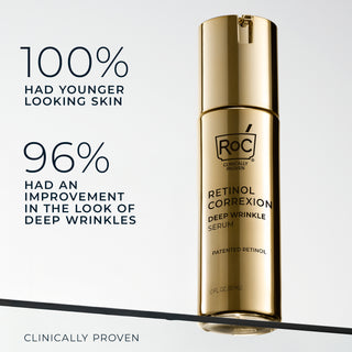 100% had younger looking skin and 96% had an improvement in the look of deep wrinkles after using the clinically proven deep wrinkle serum