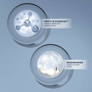 Image of ingredient swatches for Hexyl-R Complex and Niacinamide