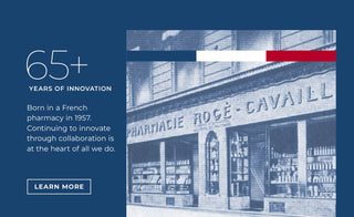 65+ years of innovation. Born in a French pharmacy in 1957. Continuing to innovate through collaboration is at the heart of what we do. Learn More. Picture of original pharmacy RoC was created in is shown.