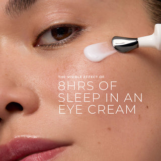 The visible effect of 8 hours of sleepin an eye cream