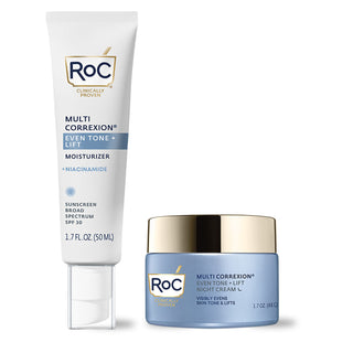 RoC skincare products (even tone + lift MOISTURIZER SPF, even tone + lift night cream) 