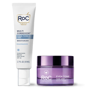 RoC skincare products (even tone + lift MOISTURIZER SPF, even tone moisturizer) 