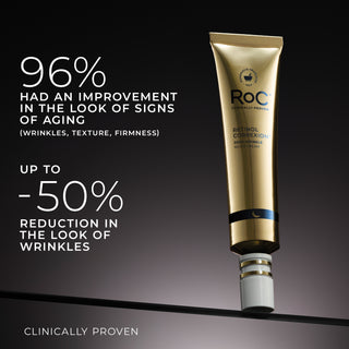 stylized photo of retinol correxion deep wrinkle night cream
96% had improvement in the look of signs of aging (wrinkles, texture, firmness)
up to -50% reduction in the look of wrinkles
clinically proven