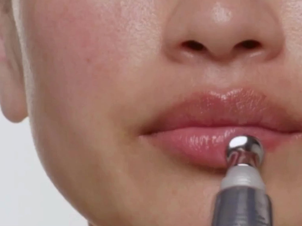 Model applying lip Volumizer, Model applying Hydration+ Serum Stick, Model applying Eye repair dark circle cream