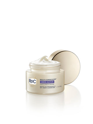 Image of MULTI CORREXION® Crépe Repair Face & Neck Cream showing texture of cream in jar