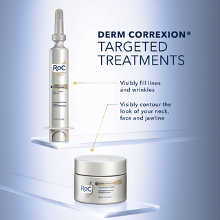 Derm Correxion Targeted Treatments: Fill + Treat Serum - Visibly fill lines and wrinkles. and Contour Cream - Visibly contour the look of your neck, face, and jawline.