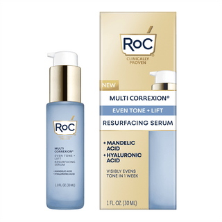 MULTI CORREXION® Even Tone + Lift Resurfacing Serum bottle and box front