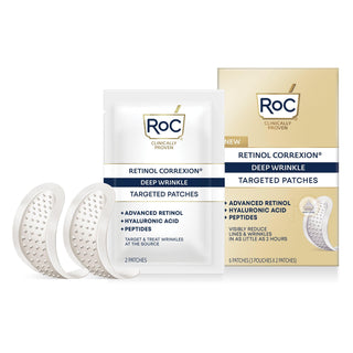 RETINOL CORREXION® Deep Wrinkle Targeted Patches image of box, pouch, and patch
