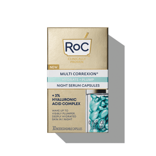 RoC MULTI CORREXTION Hydrate & Plump Night Serum Capsules Carton front